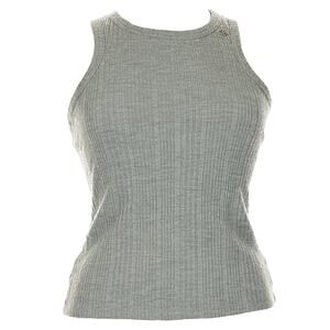 Recto XL Wool Blend Ribbed Halter Tank Gray‎ Minimalist Korean RCWK23FJTP01B